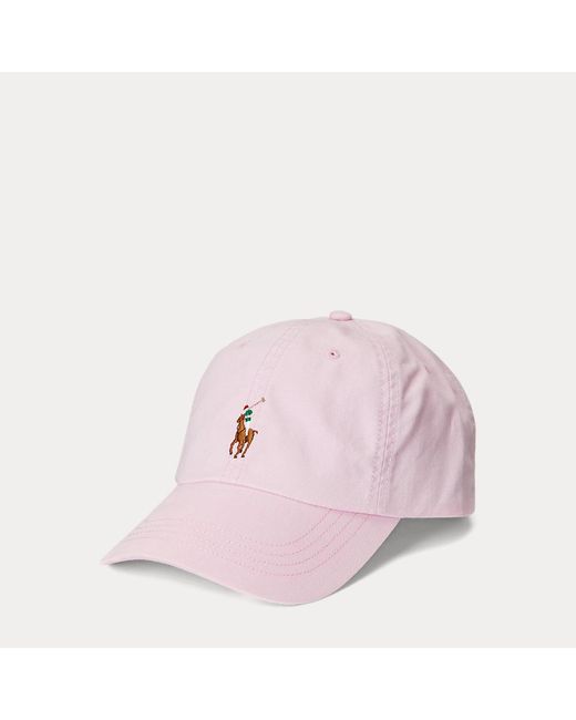 Gorra con visera de sarga de algodón Polo Ralph Lauren de hombre de color Pink