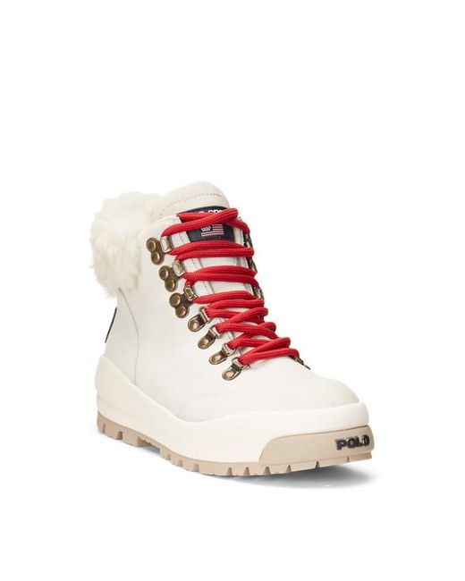 Polo Ralph Lauren Natural Shearling-trim Suede Hiking Boot