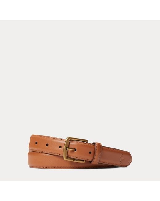 Cinturón de vestir de piel Polo Ralph Lauren de hombre de color Brown