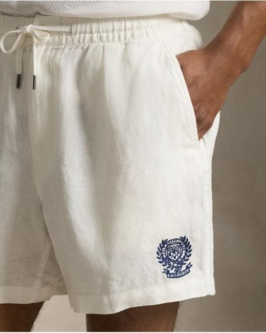 Polo Ralph Lauren Blue Wimbledon 15 Cm Linen Short for men