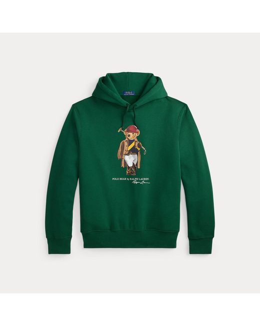 Ralph Lauren Green Polo Bear Fleece Hoodie for men