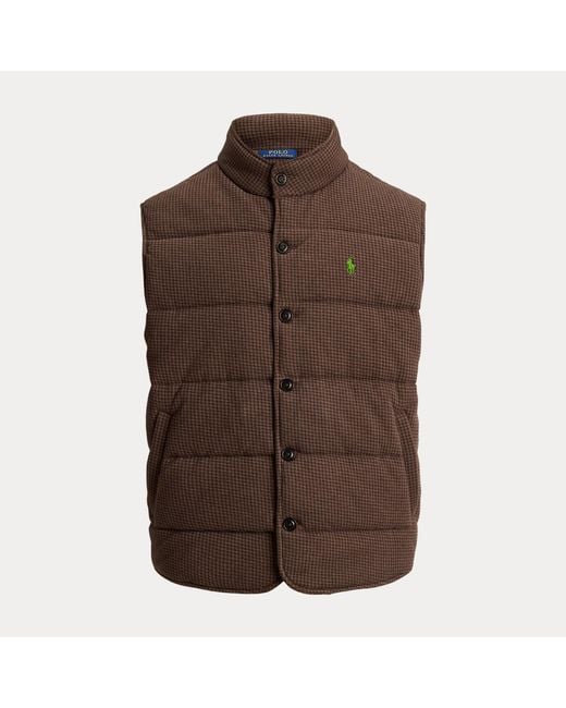 Polo Ralph Lauren Brown Houndstooth Estate-Rib Waistcoat for men