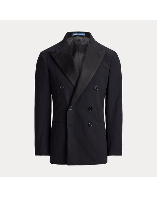 Polo Ralph Lauren Black Polo Tailored Seersucker Tuxedo Jacket for men
