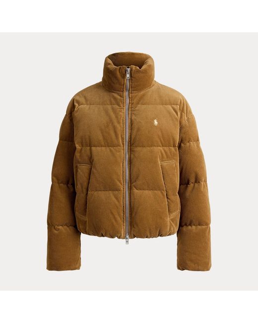 Polo Ralph Lauren Brown Corduroy Down Puffer Jacket