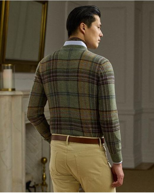 Ralph Lauren Karierter Kaschmir-Woll-Pullover in Gray für Herren