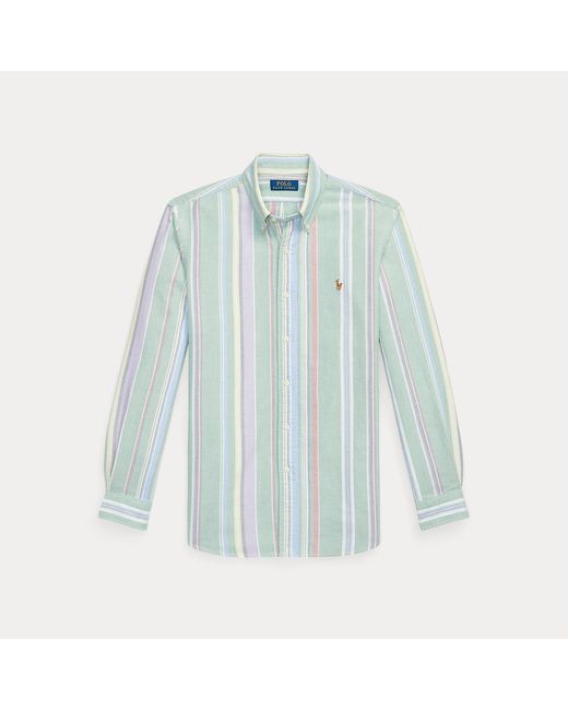 Ralph Lauren Custom Fit Striped Shirt Polo Ralph Lauren Custom Fit Striped  Shirt Black MYER