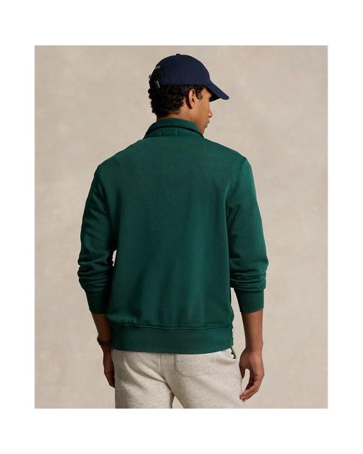 Polo Ralph Lauren Green Graphic Fleece Quarter-zip Sweatshirt for men