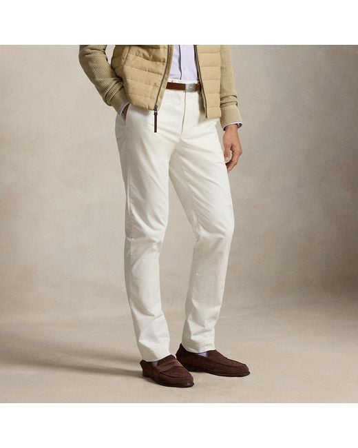 Ralph Lauren White Jarrett Slim Fit Sateen Trouser for men