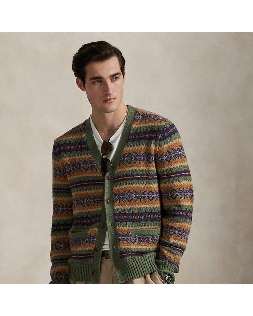 Polo Ralph Lauren Brown Fair Isle Cotton-Blend Cardigan for men