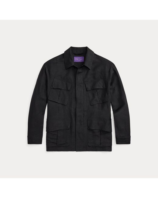 Ralph Lauren Black Silk-Linen Field Jacket for men