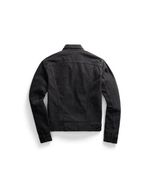 RRL Worn-in Black Denim Trucker Jacket
