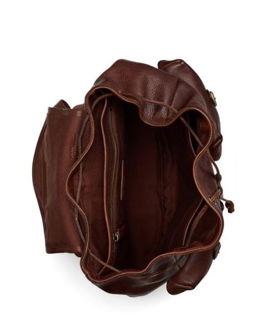 Polo Ralph Lauren Brown Heritage Leather Backpack for men