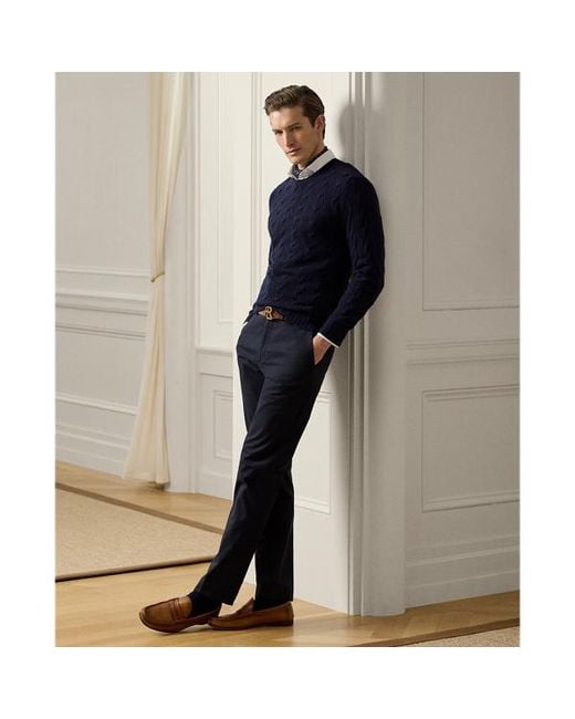 Ralph Lauren Blue Straight Fit Stretch Chino Trouser for men