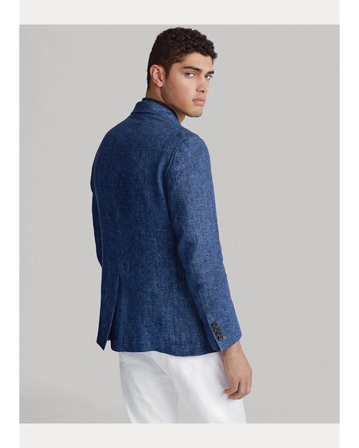Ralph Lauren Polo Soft Linen Sport Coat in Blue for Men | Lyst UK
