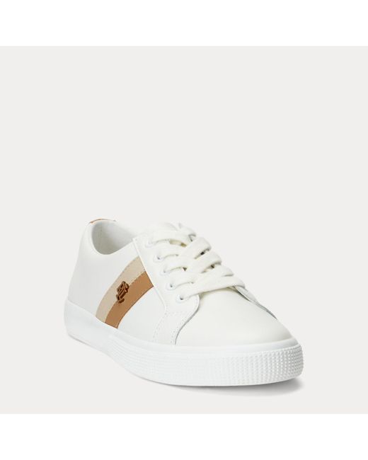 Ralph Lauren White Janson Ii Leather Sneaker
