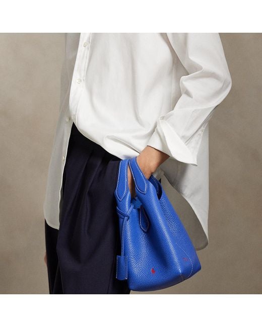 Polo Ralph Lauren Blue Polo Play Leather Small Tote & Crossbody