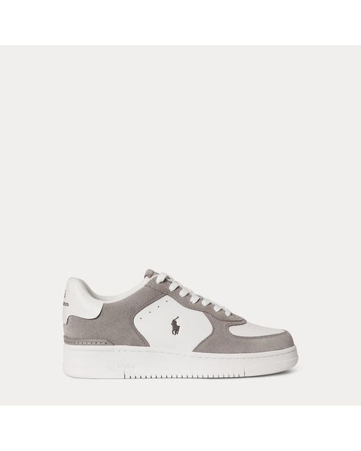 Polo Ralph Lauren White Masters Court Leather-Suede Trainer for men