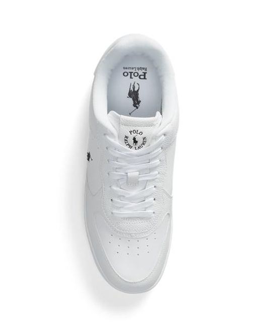 Ralph Lauren White Masters Court Leather Trainer for men