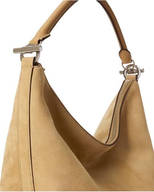 Ralph Lauren Brown Suede Large Blaike Shoulder Bag