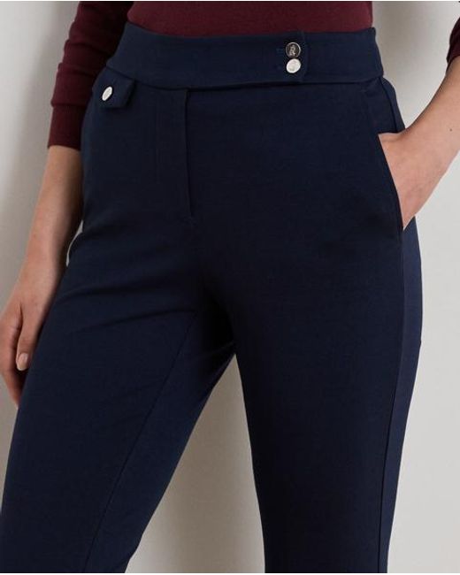 Ralph Lauren Blue Ponte Ankle Trouser