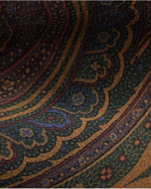 Ralph Lauren Green Paisley-Print Silk Tie for men