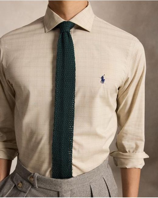 Polo Ralph Lauren Natural Custom Fit Glen Plaid Poplin Shirt for men