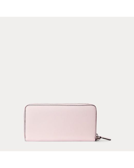 Pochette Continental in pelle di Lauren by Ralph Lauren in Pink