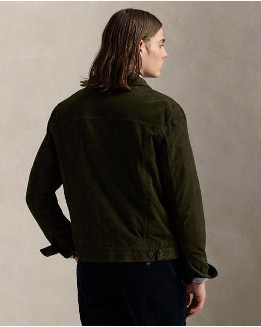 Polo Ralph Lauren Truckerjacke Aus Wildleder in Green für Herren