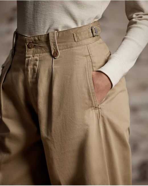 RRL Natural Baumwollhose Mit Weitem Bein