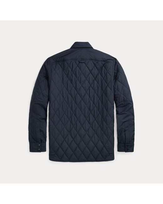 RRL Blue Quilted Overshirt for men