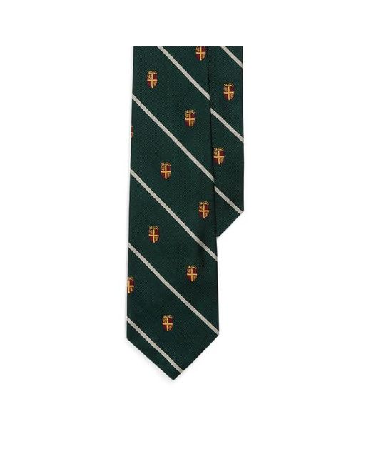 Cravatta Club in reps di seta a righe di Polo Ralph Lauren in Green da Uomo