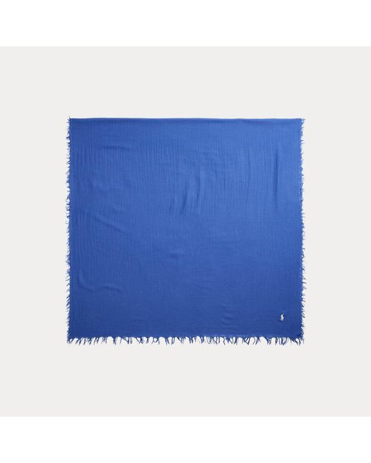Bufanda de mezcla de lana con flecos de Polo Ralph Lauren de color Azul |  Lyst