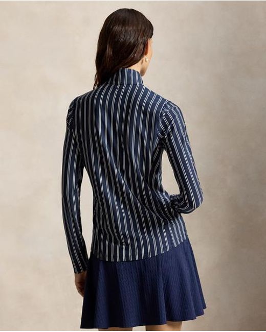 Ralph Lauren Blue Stretch-Jersey Quarter-Zip