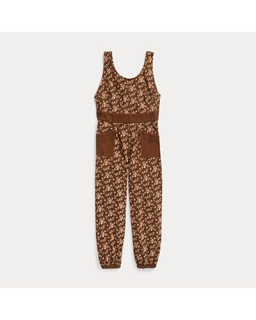 RRL Brown Floral Cotton-linen Jersey Overall