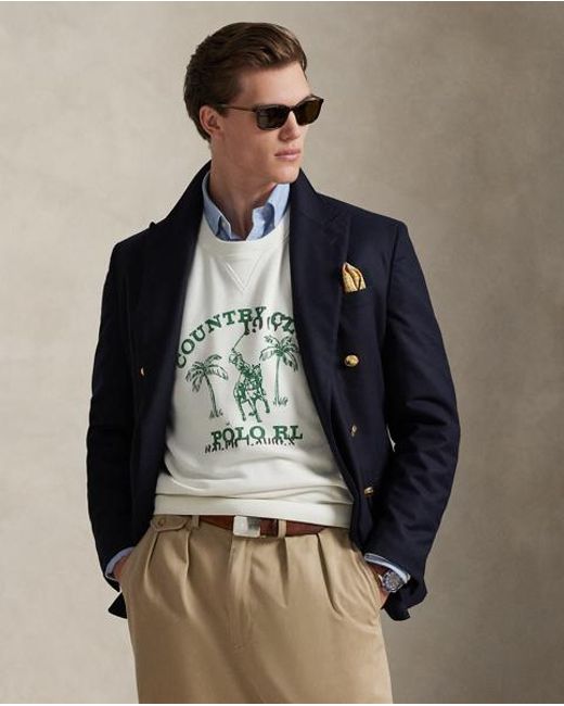 Polo Ralph Lauren Gray Vintage Fit Fleece Graphic Sweatshirt for men