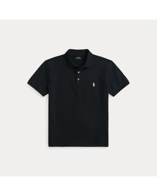 Polo Ralph Lauren Black Custom Slim Fit Stretch Mesh Polo Shirt for men