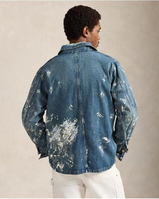 Polo Ralph Lauren Blue Limited-Edition Hand-Painted Jacket for men