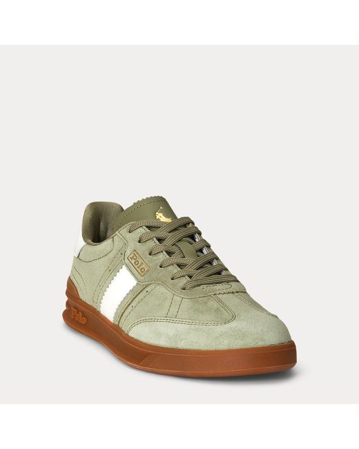 Polo Ralph Lauren Green Heritage Aera Suede Trainer