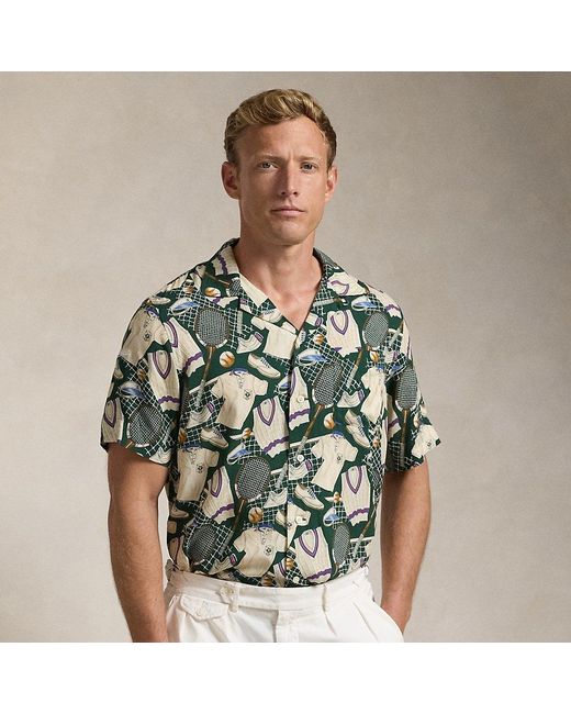 トップス Wimbledon Classic Fit Print Camp Shirt Ralph Lauren Wimbledon Classic Fit Print Camp Shirt in Green for