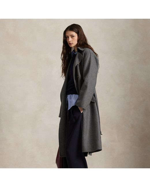 Polo Ralph Lauren Black Double-Breasted Cashmere Trench Coat