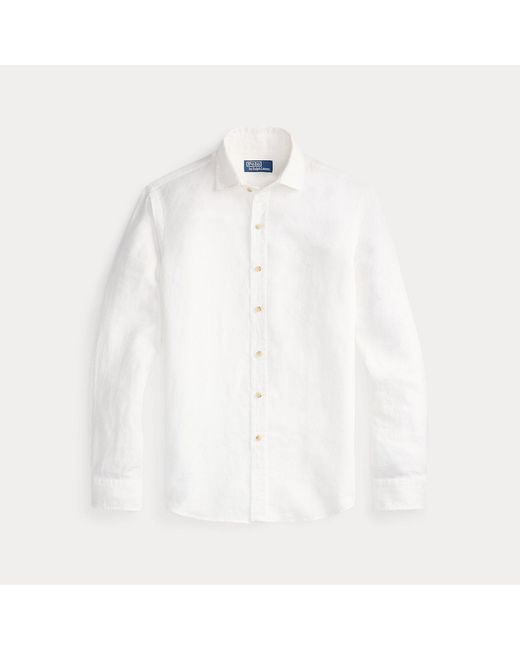 Polo Ralph Lauren White Custom Fit Linen Shirt for men