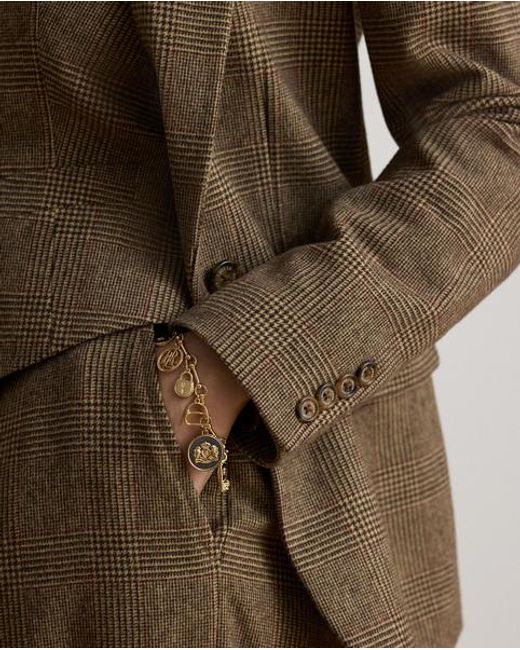 Ralph Lauren Brown Glen Plaid Wool Twill Blazer