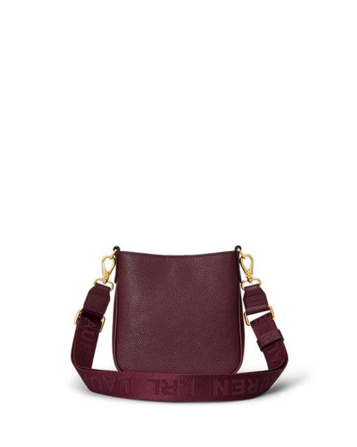 Ralph Lauren Purple Pebbled Leather Small Cameryn Crossbody