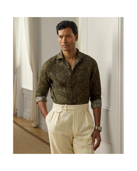 Ralph Lauren Green Ralph Lauren Paisley-Print Linen Shirt for men