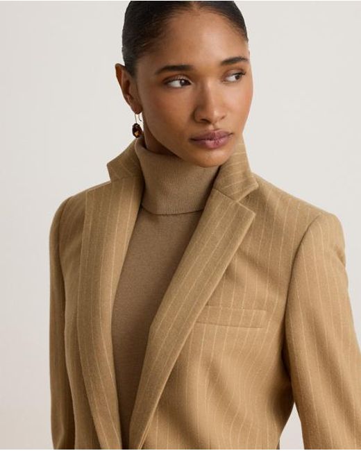 Ralph Lauren Brown Pinstripe Wool-Blend Twill Blazer