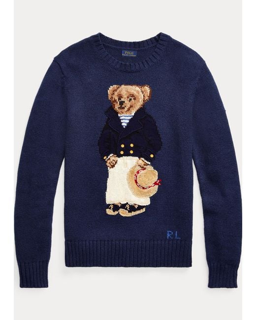 Polo Ralph Lauren Blue Pullover mit Nautical Polo Bear