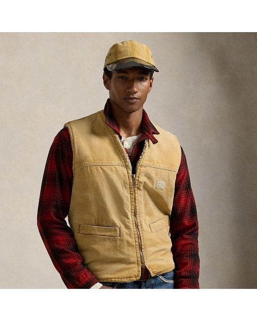 Chaleco De Loneta Con Forro Polar Polo Ralph Lauren de hombre de color Marron Lyst