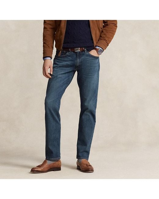 Jeans Varick Slim Straight stretch di Polo Ralph Lauren in Blue da Uomo