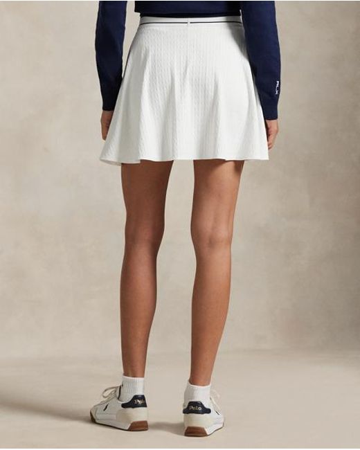 Ralph Lauren Blue Cable-Motif A-Line Skort
