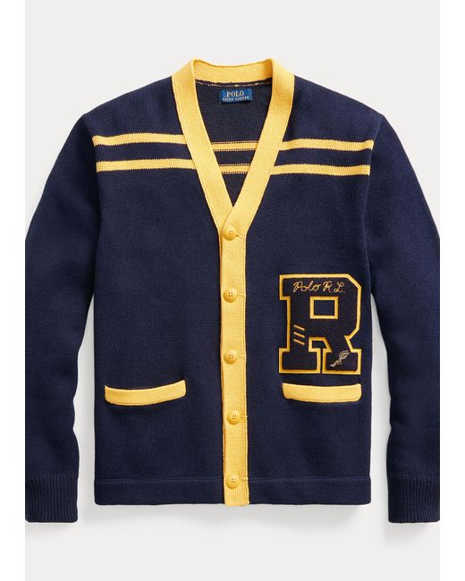 Homme Vêtements Pulls et maille Cardigans Cardigan universitaire en laine Laines Polo Ralph Lauren pour homme en coloris Bleu 